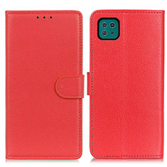 Leather Case Stands Flip Cover Holder A03D for Samsung Galaxy A22 5G Red