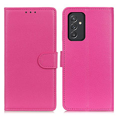 Leather Case Stands Flip Cover Holder A03D for Samsung Galaxy A24 4G Hot Pink