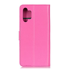 Leather Case Stands Flip Cover Holder A03D for Samsung Galaxy A32 4G Hot Pink