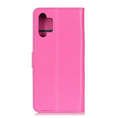 Leather Case Stands Flip Cover Holder A03D for Samsung Galaxy A32 5G Hot Pink