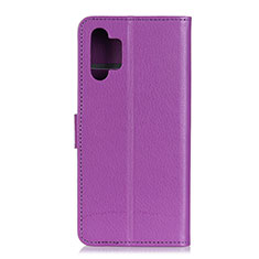 Leather Case Stands Flip Cover Holder A03D for Samsung Galaxy A32 5G Purple