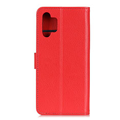 Leather Case Stands Flip Cover Holder A03D for Samsung Galaxy A32 5G Red