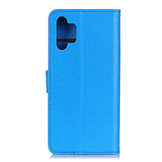 Leather Case Stands Flip Cover Holder A03D for Samsung Galaxy A32 5G Sky Blue
