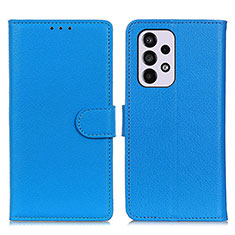 Leather Case Stands Flip Cover Holder A03D for Samsung Galaxy A33 5G Sky Blue