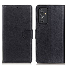 Leather Case Stands Flip Cover Holder A03D for Samsung Galaxy A35 5G Black