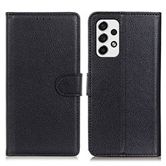 Leather Case Stands Flip Cover Holder A03D for Samsung Galaxy A53 5G Black