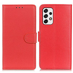 Leather Case Stands Flip Cover Holder A03D for Samsung Galaxy A53 5G Red