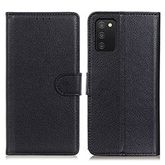 Leather Case Stands Flip Cover Holder A03D for Samsung Galaxy M02s Black