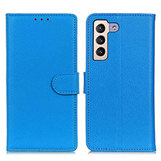 Leather Case Stands Flip Cover Holder A03D for Samsung Galaxy S24 5G Sky Blue