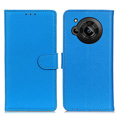 Leather Case Stands Flip Cover Holder A03D for Sharp Aquos R7s Sky Blue