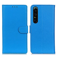 Leather Case Stands Flip Cover Holder A03D for Sony Xperia 1 IV Sky Blue