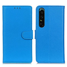 Leather Case Stands Flip Cover Holder A03D for Sony Xperia 1 V Sky Blue