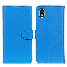 Leather Case Stands Flip Cover Holder A03D for Sony Xperia Ace III SO-53C Sky Blue