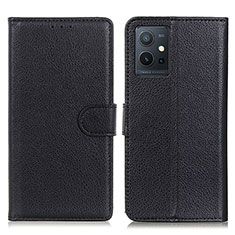 Leather Case Stands Flip Cover Holder A03D for Vivo Y33e 5G Black