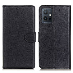 Leather Case Stands Flip Cover Holder A03D for Vivo Y75 5G Black