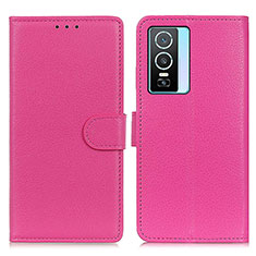 Leather Case Stands Flip Cover Holder A03D for Vivo Y76s 5G Purple