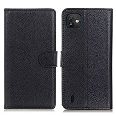 Leather Case Stands Flip Cover Holder A03D for Wiko Y82 Black