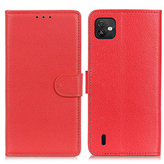 Leather Case Stands Flip Cover Holder A03D for Wiko Y82 Red