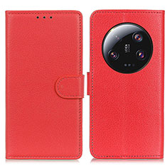 Leather Case Stands Flip Cover Holder A03D for Xiaomi Mi 13 Ultra 5G Red