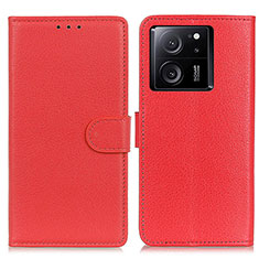 Leather Case Stands Flip Cover Holder A03D for Xiaomi Mi 13T Pro 5G Red