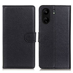 Leather Case Stands Flip Cover Holder A03D for Xiaomi Poco C65 Black