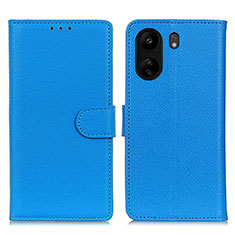 Leather Case Stands Flip Cover Holder A03D for Xiaomi Poco C65 Sky Blue