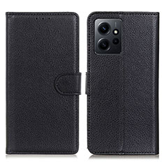 Leather Case Stands Flip Cover Holder A03D for Xiaomi Redmi Note 12 4G Black