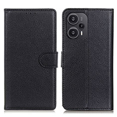 Leather Case Stands Flip Cover Holder A03D for Xiaomi Redmi Note 12 Turbo 5G Black