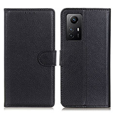 Leather Case Stands Flip Cover Holder A03D for Xiaomi Redmi Note 12S Black