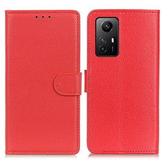 Leather Case Stands Flip Cover Holder A03D for Xiaomi Redmi Note 12S Red