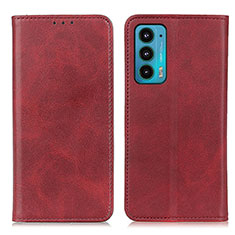 Leather Case Stands Flip Cover Holder A04D for Motorola Moto Edge Lite 5G Red