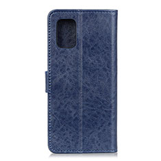 Leather Case Stands Flip Cover Holder A04D for Motorola Moto Edge S 5G Blue