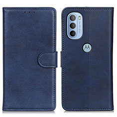 Leather Case Stands Flip Cover Holder A04D for Motorola Moto G31 Blue