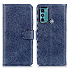 Leather Case Stands Flip Cover Holder A04D for Motorola Moto G40 Fusion Blue