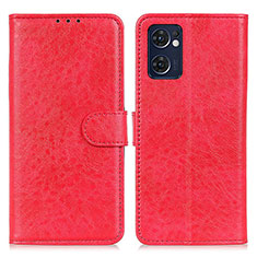 Leather Case Stands Flip Cover Holder A04D for OnePlus Nord CE 2 5G Red