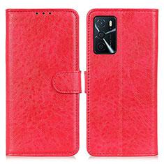 Leather Case Stands Flip Cover Holder A04D for Oppo A16s Red