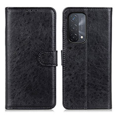 Leather Case Stands Flip Cover Holder A04D for Oppo A54 5G Black