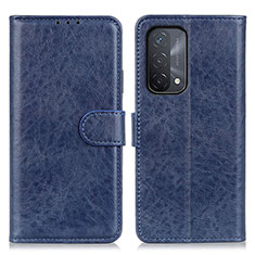 Leather Case Stands Flip Cover Holder A04D for Oppo A54 5G Blue