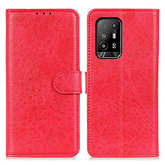 Leather Case Stands Flip Cover Holder A04D for Oppo A94 5G Red