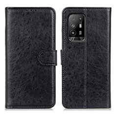 Leather Case Stands Flip Cover Holder A04D for Oppo A95 5G Black