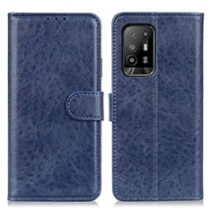 Leather Case Stands Flip Cover Holder A04D for Oppo A95 5G Blue