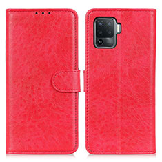 Leather Case Stands Flip Cover Holder A04D for Oppo F19 Pro Red