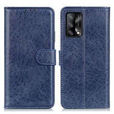 Leather Case Stands Flip Cover Holder A04D for Oppo F19s Blue