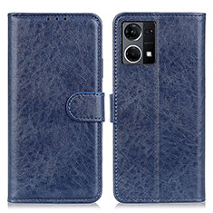 Leather Case Stands Flip Cover Holder A04D for Oppo F21 Pro 4G Blue