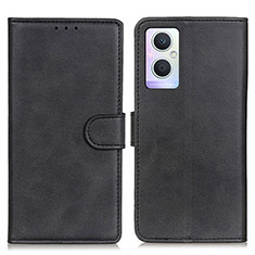 Leather Case Stands Flip Cover Holder A04D for Oppo F21s Pro 5G Black