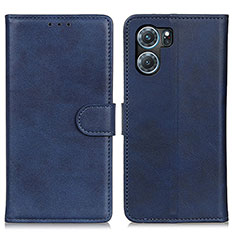 Leather Case Stands Flip Cover Holder A04D for Oppo K10 5G Blue