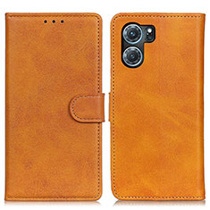 Leather Case Stands Flip Cover Holder A04D for Oppo K10 5G Brown