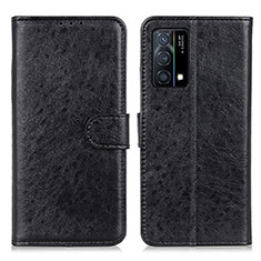 Leather Case Stands Flip Cover Holder A04D for Oppo K9 5G Black