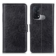 Leather Case Stands Flip Cover Holder A04D for Oppo Reno5 A Black