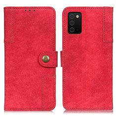 Leather Case Stands Flip Cover Holder A04D for Samsung Galaxy A02s Red